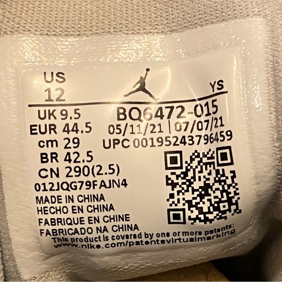 Nike Air Jordan 1 Mid Grey Fog Black White BQ6472-015 Men’s 10.5 / Wmns Size 12 - Picture 9 of 11